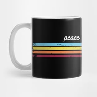 Retro Stripes Peace Love History Mug